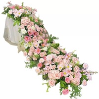 Décoration de table de mariage moderne avec arrangement de cascade de fleurs artificielles de haute qualité