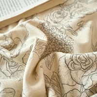 Parure de lit vintage florale 200TC, taille King, douce et respirante, couleur kaki, luxe, avec drap-housse à poches profondes pour les marchés américain et européen