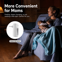 Mini lampe de nuit à induction moderne blanc chaud alimentée par USB avec contrôle de la lumière ABS