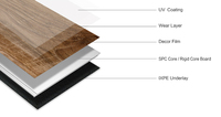Parquet vinyle SPC hybride ABA en chêne européen, motif chevron, 4mm - 8mm, pose clic, aspect bois, pour revêtement de sol en chevrons
