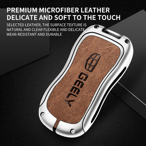 Custodia per chiave auto in pelle in lega di zinco per Geely New Emgrand GS X6 Azkarra Tugella FY11 <span class=keywords><strong>Atlas</strong></span> <span class=keywords><strong>Pro</strong></span> SUV EC7 Protector portachiavi - Product Image 5