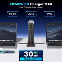 Chargeur de Bureau USB C Multi-Ports 10 800W, Station de Charge USB C GaN PD Murale pour Ordinateur Portable et iPhone 16 15