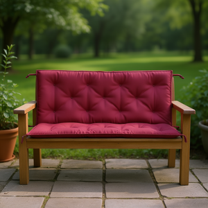 Set di Cuscini per Panchina da Giardino, Rettangolari, Trapuntati, Resistenti all'Acqua, Rimovibili, Lavabili, per Tutte le Stagioni, Imbottitura in Fibra di Poliestere, Rossi - Product Image 2