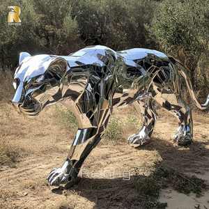 Al Aire Libre de tamaño real de metal Animal estatua de acero inoxidable escultura de leopardo para la venta - Product Image 4
