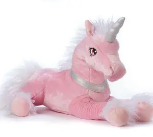 Fabrika toptan peluş tekboynuz yumuşak oyuncak topluca pembe unicorn dolması hayvan peluş oyuncak