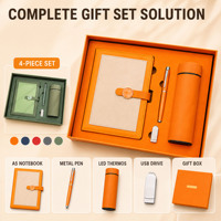 Cuaderno de Cuero PU de Lujo A5 Personalizado, Diario, Libreta de Negocios, Agenda de Tapa Dura con Bolígrafo, Elegante Set de Regalos