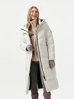 Nouvelle veste longue d'hiver pour femmes avec capuche, couche extérieure épaisse en nylon