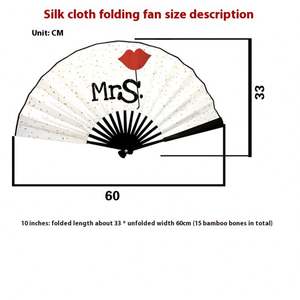 Ventilador de mano de Kung Fu de tela de seda plegable de madera personalizado, superventas, con bolsa - Product Image 4