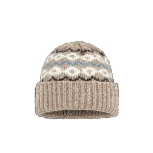 Logo personalizzato Y2K caldo ribaltabile su Fair Island cappello lavorato a maglia fagioli stampati con stampa Jacquard completo produttore di berretti diretti - Product Image 3