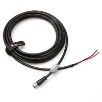 Cable de alimentación/electrónica Alvin's Cables M12 T-Code de 4 pines hembra con extremo abierto, clasificación IP67, revestimiento de PVC, 1m, blindado para cadena de arrastre, para Cognex 3D