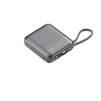 Batterie externe compacte 10000mAh PD20W avec câble de charge double intégré, mini batterie mobile avec écran LED