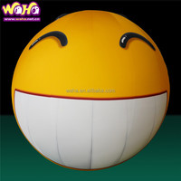 Boule gonflable d'expression personnalisée décoration boule gonflable jaune visage émoticône gonflable personnalisée