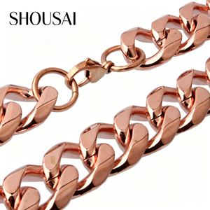 Collana da Uomo in Acciaio Inossidabile Placcato Oro Rosa 19mm, Stile Hip Hop Street, Vendita all'Ingrosso - Product Image 2