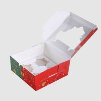 Boîte à cupcakes transparente pour Noël RTS 16*16*7.5cm, boîte d'emballage pour mousse, dessert, tarte aux œufs, pâtisserie, boîte cadeau à emporter