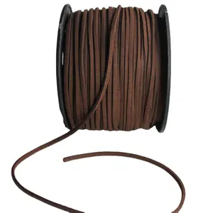 Rollo de cordón de piel sintética con carrete, cordón de gamuza, rollo de 100 yardas