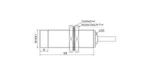 Sensor de Proximidad Inductivo Sin Blindaje AKUSENSE TDN18-16HC M18, Alcance de Detección de 16 mm, Interruptor Detector de Metales a Prueba de Agua IP67 - Product Image 5