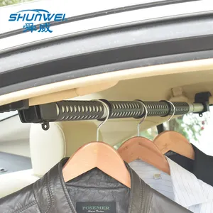 Barra retráctil de metal ajustable para colgar ropa de coche, colgador de ropa para SUV/ MPV/Sedán, longitud máxima de 59,45 pulgadas