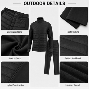<b>Wool</b> Cotton Padded Men's Grey Shell Outdoor Lightweight <b>Thermal</b> Liner Stand Collar Jacket Custom Logo Premium Warm Breathable Hi - Product Image 2