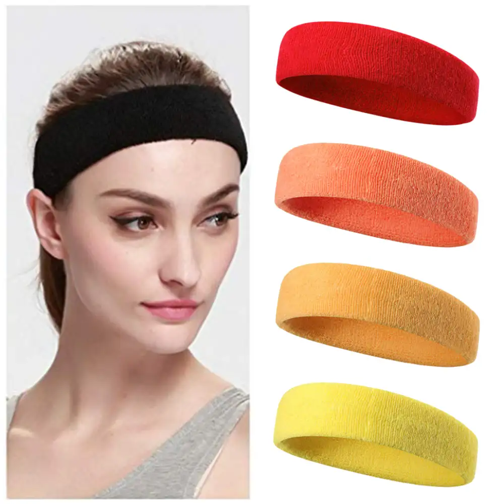 Designer famous brands cotton wrap head sweatband custom logo print sport running polyester men women hair headbands with logo