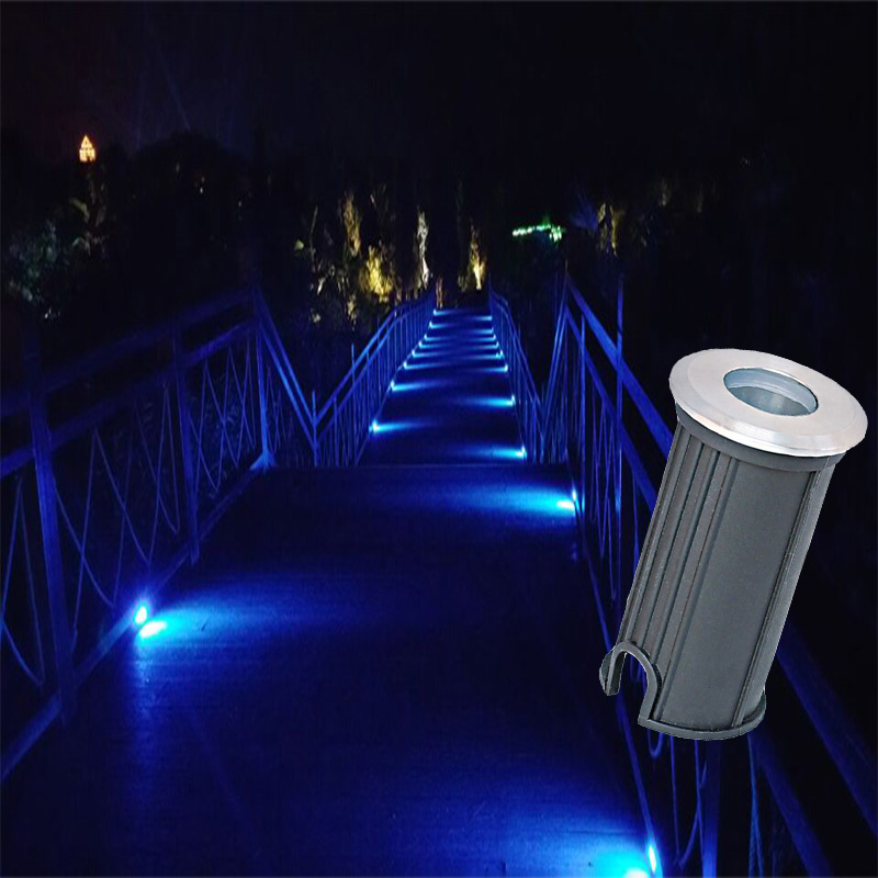 Outdoor 8mm Tempered Glass Mini 1W 3W Ip68 12v 24V RGB Recessed Deck Inground LED Lights for Garden Landscape Underground