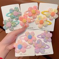 Barrette à cheveux en tissu à fleurs pailletées pour enfants, accessoires mignons pour filles, barrette BB pour filles
