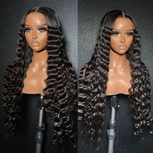 Glueless Deep Wave Hair <b>Human</b> Deep Wave Hd Lace <b>Wig</b> 100% <b>Human</b> Virgin Hair Lace Closure <b>Wig</b> - Product Image 1