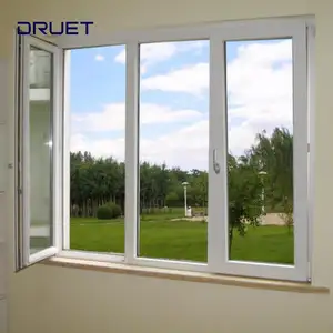 tempered double glazing UPVC french casement window