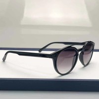 Lunettes de soleil polarisées rétro hip-hop, monture ronde en alliage, noir mat, pour hommes, style classique, personnalisables