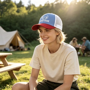 Casquette de baseball trucker en maille bicolore avec logo brodé 3D personnalisé, ajustable, pour sports de plein air, unisexe, usage quotidien - Product Image 6