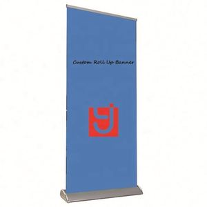 ขาตั้งป้ายโฆษณาแบบม้วนเก็บได้ คุณภาพสูง สำหรับงานแสดงสินค้ากลางแจ้ง ทำจากอะลูมิเนียม พร้อมบริการออกแบบและพิมพ์ตามสั่ง - Product Image 1