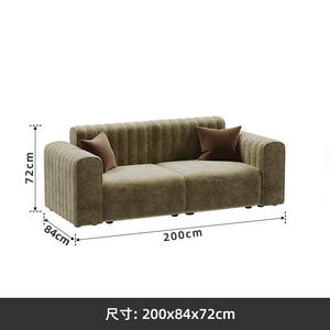 Sofá Modular de Tela de Diseño Retro Vintage, Línea Recta, Tres Plazas, para Sala de Estar, Casa de Huéspedes, Salón, Área de Recepción - Product Image 6