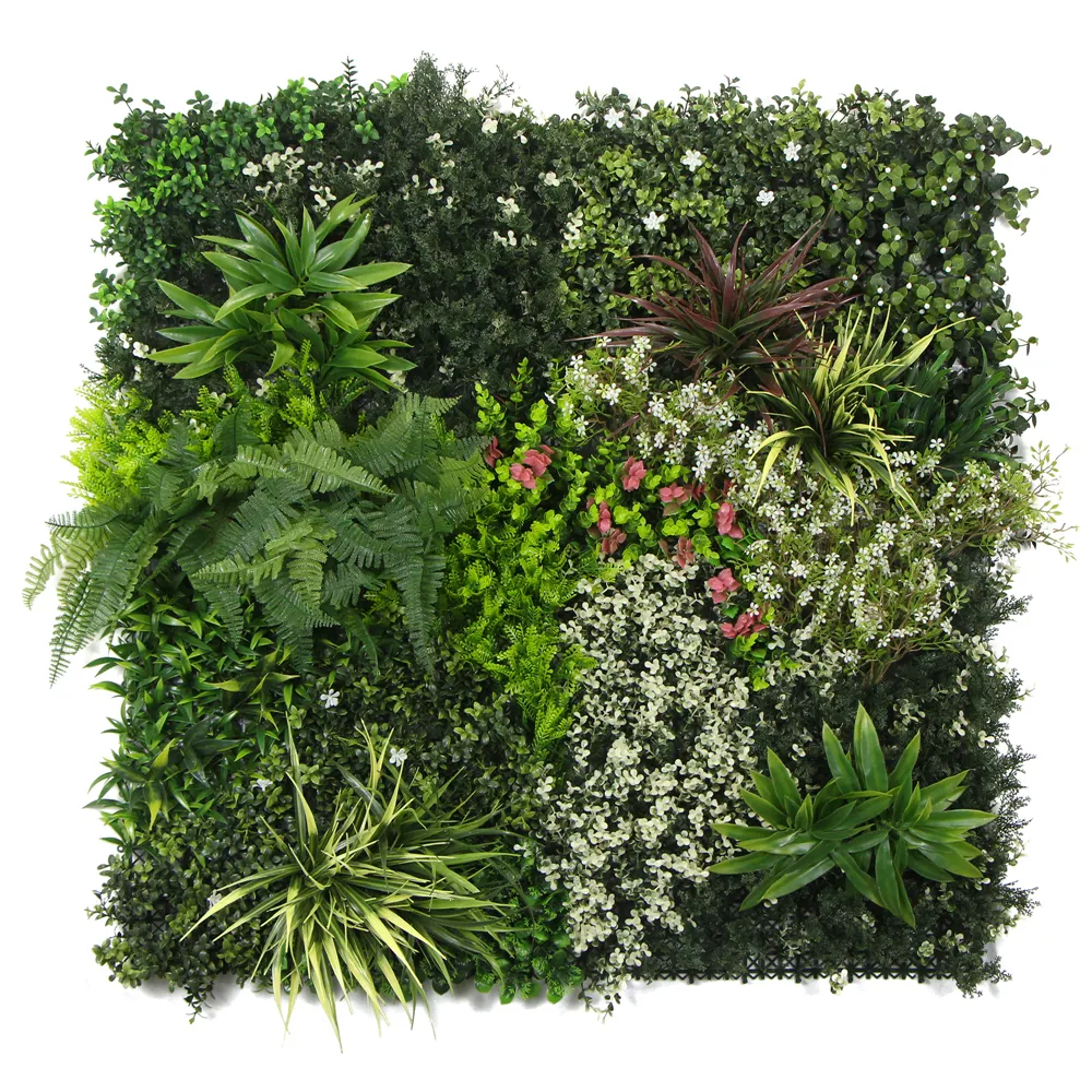 Açık dikey bahçe yapay gizlilik çit yeşil bitkiler duvar dekorasyon için