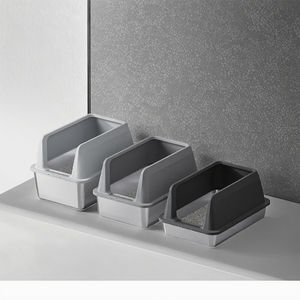 Litière <span class=keywords><strong>pour</strong></span> chat de luxe, grande capacité, <span class=keywords><strong>porte</strong></span> avant fermée, mise à niveau, voyage, portable, légère, plastique, acier inoxydable, capacité de 20 L - Product Image 6