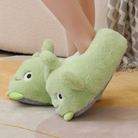 Pantoufles douces et rembourrées personnalisées, pantoufles d'intérieur moelleuses en peluche, animaux, chat, ours, dinosaure, pour femmes
