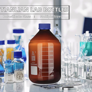 Amber Glass Reagent <b>Bottle</b> 5000Ml With Gl45 Screw Cap Wide Mouth Lab Chemical Storage <b>Bottle</b> - Product Image 2