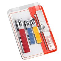 Longhui Nouveau Kit de Manucure Portable 5-en-1 en Acier Inoxydable Transparent Pliable Style Allemand Haute Esthétique