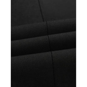 กางเกงนักธุรกิจผู้ชายคุณภาพสูงสีดำล้วนทรงพอดีตัวปกติเนื้อผ้าใส่สบายพร้อมกระเป๋าใส่ได้จริง - Product Image 5