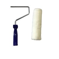 Rouleau de peinture murale domestique porte-pinceau outils à main rouleau de peinture automatique tuyau de brosse rouleau de peinture blanc 9 pouces manche bleu