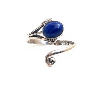 Bague en argent sterling 925 avec pierre de lapis-lazuli naturelle, nouveau modèle, design tendance, véritable argent fabriqué en Inde - Product Image 1