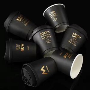 Gobelets en papier kraft jetables à double paroi, qualité alimentaire, 8oz, 12oz, 16oz, 20oz, pour café chaud et thé au lait, avec couvercles et revêtement PE – Vente en gros usine - Product Image 2