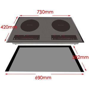 Table de cuisson à induction double tactile de haute qualité pour la maison, 2 foyers, cuisinière à induction électrique personnalisée avec verre noir - Product Image 2