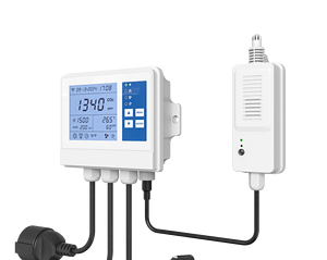 ตัวควบคุม <span class=keywords><strong>CO2</strong></span> ไร้สาย SA1600PRO ตัวควบคุมคู่สำหรับพัดลมและเครื่องเพิ่มความชื้น, ตัวควบคุม <span class=keywords><strong>CO2</strong></span> อัจฉริยะพร้อมระบบควบคุมอุณหภูมิและความชื้น - Product Image 5