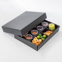 LOKYO Vente en gros carton noir boîtes à biscuits pour restauration rapide boîte à plateau d'emballage pour restauration avec couvercle séparateur