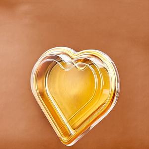 حاوية تعبئة ذهبية شفافة للاستخدام مرة واحدة على شكل قلب للحيوانات الأليفة للفراولة والسوشي والكرز للسلطة - Product Image 3