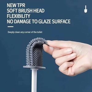 Accesorios de Baño para Colgar en la Pared, Soporte para Escobilla de Inodoro de Mango Largo, Secado Rápido, Resistente al Agua, Ecológico, de Silicona ABS Suave - Product Image 3