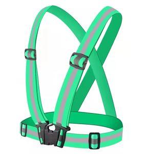 हाई-विजिबिलिटी चिंतनशील सुरक्षा बनियान लोचदार बेल्ट चलती बाइक, जो स्ट्रैप रिफ्लेक्स टेप चेतावनी स्ट्रिप्स कपड़े को दर्शाती है - Product Image 4