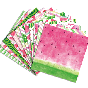 Huancai 24 lembar kertas Scrapbook pola semangka dua sisi kertas kerajinan DIY untuk hadiah membungkus perlengkapan pesta buah musim panas - Product Image 4