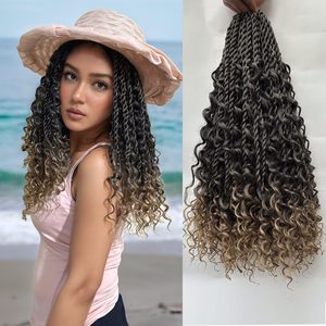 Nouvelles Tendances : Cheveux au Crochet Torsadés Sénégalais 18 Pouces Pré-Bouclés avec Pointes Frisées Style Bohème Déesse – Tresses à <span class=keywords><strong>Prix</strong></span> Usine pour la Vente en Gros - Product Image 1