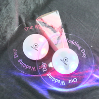Wasserdicht Transparent Acryl Karte Coaster Runde Form LED Bier Tasse Coaster für Bar
