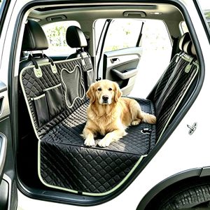 Housse de siège auto imperméable en tissu Oxford pour chien, avec design hamac, fond rigide et extension pour banquette arrière - Product Image 1